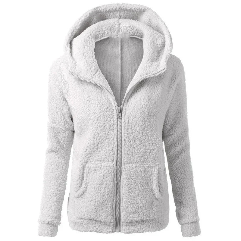 Woman clothing   Autumn Winter Warm Jacket Women hoodie Hooded 2024 Casual Female Hoodies Sweatershirt Zipper Coat Solid Soft Fleece Women Coat