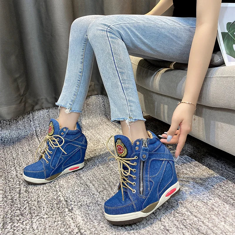 Woman shoes Shoes Womens Sneakers with Platform Woman Shoe Luxury Wedge Heel Basket Autumn Winter Thick Fashion High Casual Running Low help