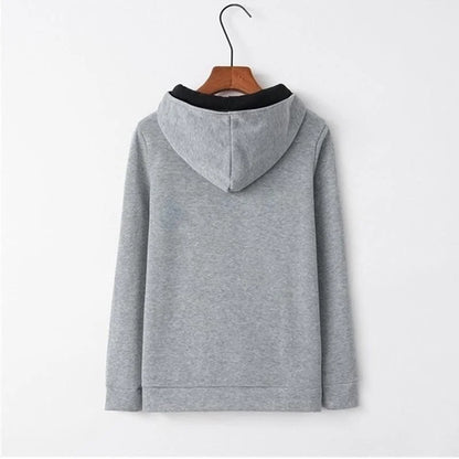 Woman clothing   Fashion Women's Hoodie Lapel High-neck Long-sleeved Hooded Sweatshirt Casual Pullover