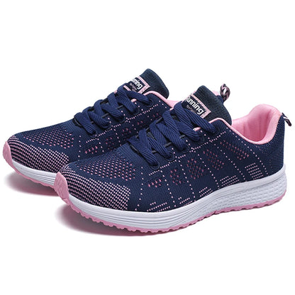 Woman shoes  New Breathable Women's Sneakers Fashion Comfortable  Sneakers Women Mesh Fabric Lace