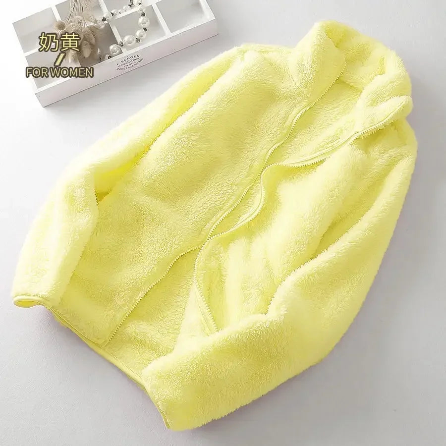 Woman clothing   Coral fleece plush jacket women's autumn and winter polar fleece thickened loose fragrance 2022 warm clothes jacket ins hot