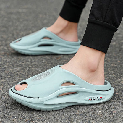 Men shoes Comwarm Men Clogs Slippers Mens Flat Sandals Summer Holes Garden Shoes   Beach Sandals EVA Thick Sole Home Slides Fashion