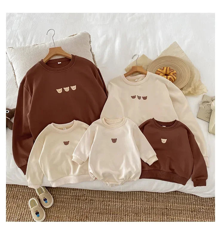 Girl clothing Parent-child Matching Clothes for Whole Family Dad Mom and Daughter Son Clothing Bodsyuit Sweatshirts Autumn Korean Fashion