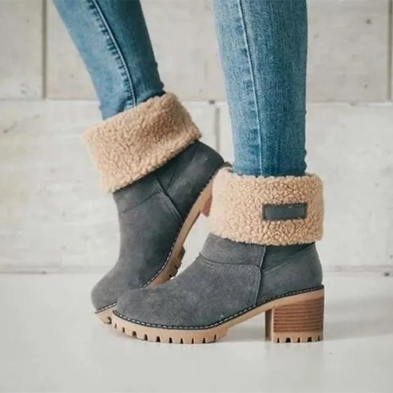 Woman shoes Winter New Boots Women Fur Warm Snow Boots Ladies Warm Wool Booties Ankle Boot Comfortable Shoes Casual Female Mid Calf Boots