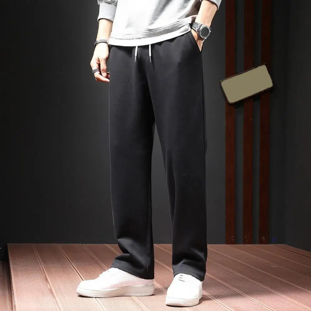 Men clothing   Sweatpants Straight Fit Joggers Loose Drawstring Sports Pants Autumn Men Jogger Pants Casual Long Trousers Tracksuit Men