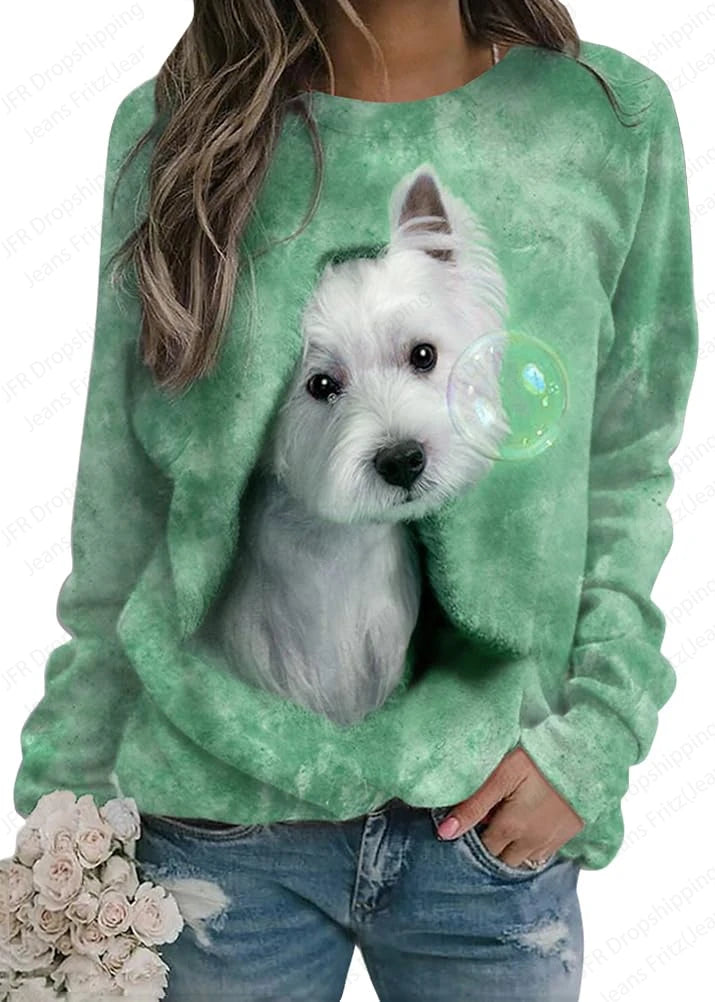 Woman clothing   Dog 3d Print Hoodies  Sweatshirt