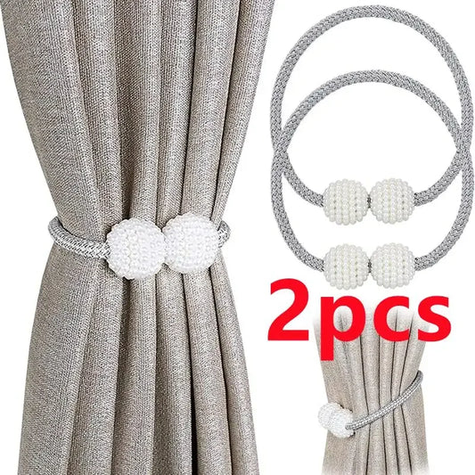 Living Room  2Pcs Curtain Clip Creative Curtain Strap Magnetic Buckle No Drilling No Hook Modern Magnet Strap A Pair of White Home Decoration