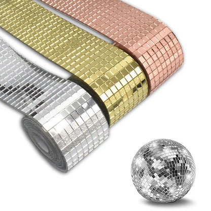 Living room Mini Square Glass Mirrors Mosaic Stickers Self-Adhesive Craft Tile For DIY Handmade Disco Light Ball Party Supplies