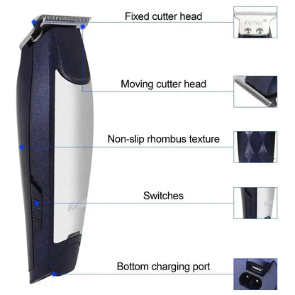 Bathroom  Kemei KM-5021 Electric Hair Clipper Professional Hair Cutting Kit USB Cable Rechargeable Bald Head Men's Hair Trimmer Machine