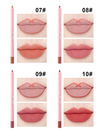 Makeup and face Lip Liner Pen Waterproof Matte 12 Color Outline Lip Shape Lip Plumper Lipstick Pencil Lasting Non-fading Velvet Lip-Liner Makeup