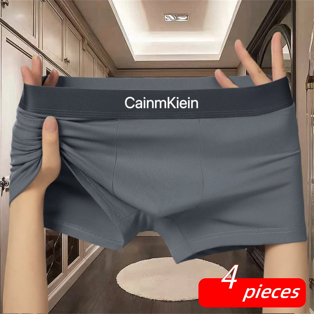 Men clothing  4 pcs  Men's Underwear Hombre Panties Boxers Short Solid Male Underwear Soft Men Panties Shorts Underwear