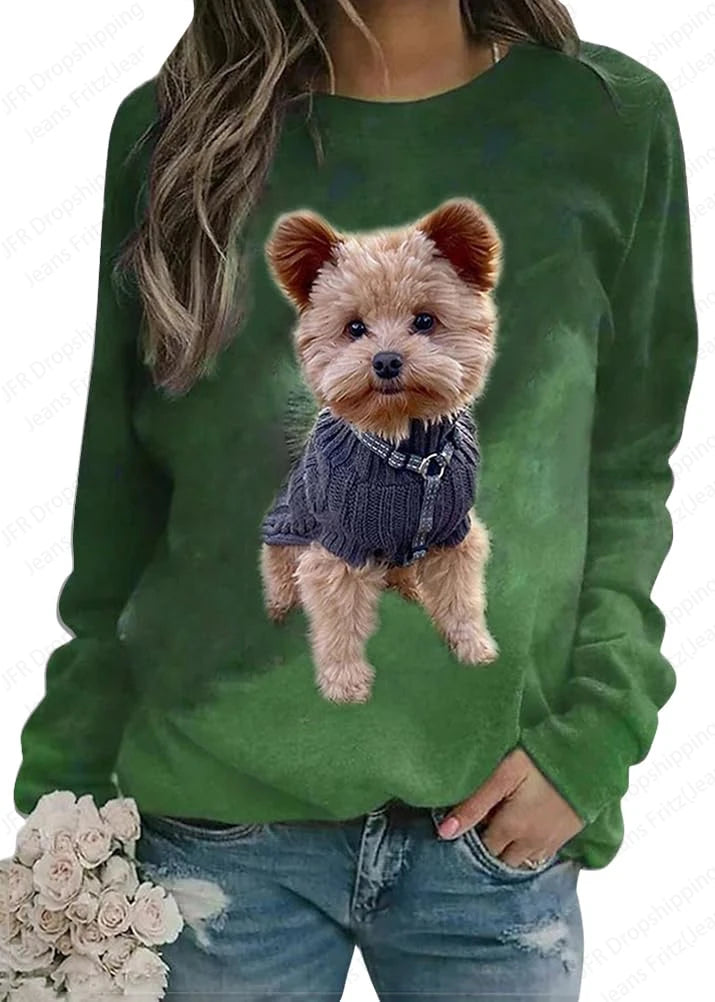 Woman clothing   Dog 3d Print Hoodies  Sweatshirt