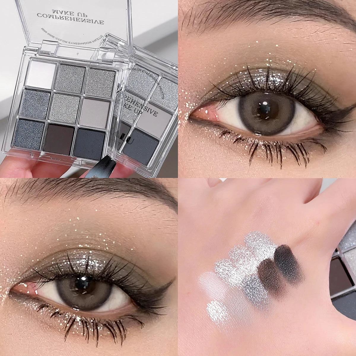 Makeup and face - 9-Color Eyeshadow Palette – Matte, Shimmer & Metallic Finishes