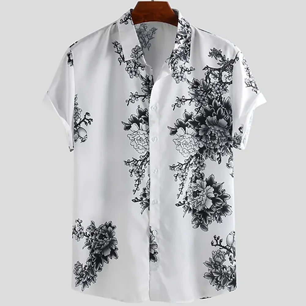 Men clothing  Sakura Pattern Shirt Unisex Shirt Hawaii Beach Shirts