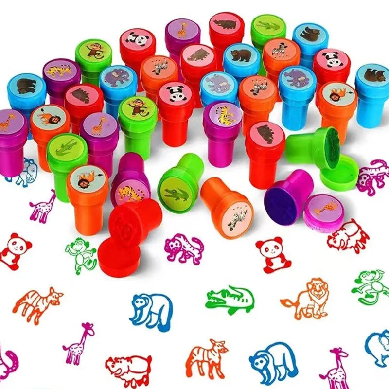 Toys 10pcs Assorted Stamps for Kids Self-ink Stamps Children Toy Stamps Smiley Face Seal Scrapbooking DIY Painting Photo Album Decor