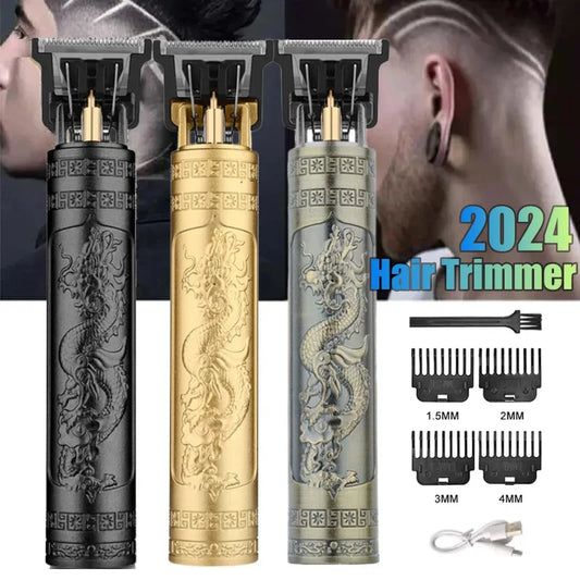 Bathroom   Vintage T9  Clipper Electric Cutting Machine  Professional Men Shaver Rechargeable Barber Trimmer for Men Dragon