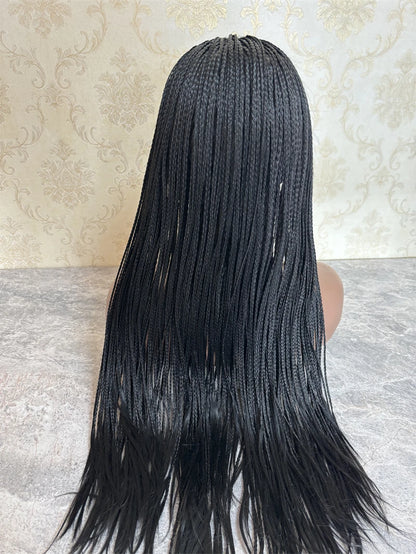 Crown & Glory Wigs New Synthetic Lace Frontal Wigs Box Braided Wigs Cornrow Braid Wig for Black Women Knotless Braids Party Wig Baby Hair Daily Use