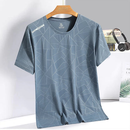 Men clothing  Ice Silk Thin Short Sleeve Quick Drying T-shirt for Men