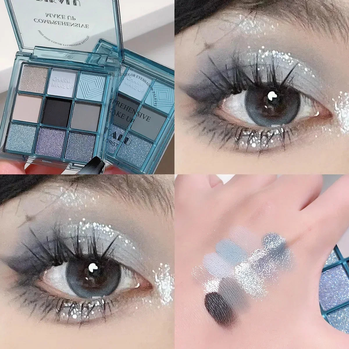 Makeup and face - 9-Color Eyeshadow Palette – Matte, Shimmer & Metallic Finishes