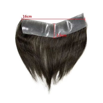 Crown & Glory Wigs Human Hair Wigs PU Toupee V Style Frontal Hairline Hairpiece For Men Capillary Prosthesis Straight Men's Hair Replacement System