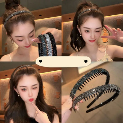 Style & Shine Hair   Toothed Rhinestone Headband Fashion Make Up Plastic Diamond Hair Hoop