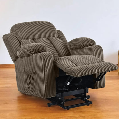 Living Room Power Lift Recliner Chair, Electric Leather Lift Recliner Chair W/Massage & Heat Cup Holders Lift Reclining Chair Sofa, Recliner