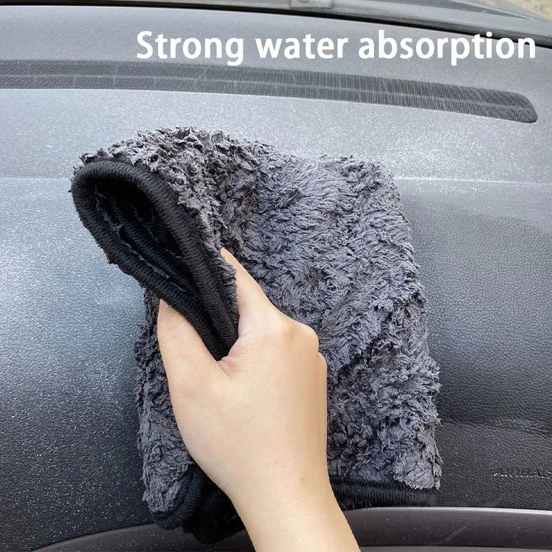 Car   SEAMETAL 40x40CM Car Wash Microfiber Towel 1200GSM Super Absorption Car Cleaning Drying Cloth Hemming Towels Detailing Care Rags