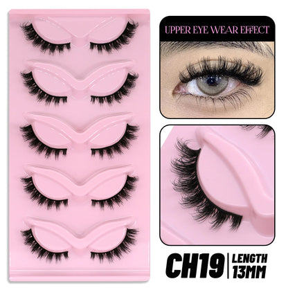 Makeup and face GROINNEYA Cat Eye Lashes Faux Mink Eyelashes Natural long Winged End Eye Elongated Eyelashes Faux Cils Eyelashes Extension