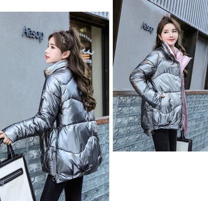 Woman clothing   Zip-up Jackets for Women Thick Padding Black Duck Down Woman Coat Quilted Padded Winter 2024 Luxury Fashion Inter Special 2024