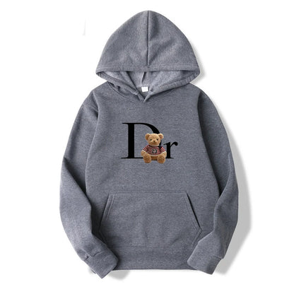 Men clothing   hoodie, casual personality, teddy bear print hoodie