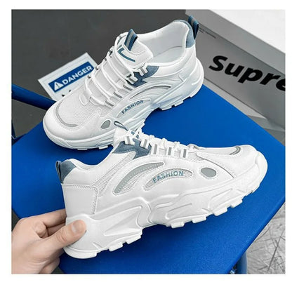 Men shoes Casual Sports Shoes for Men Comfortable Fashion   Four Seasons Shoes Men's Sneakers White Platform Lace-up Trainers