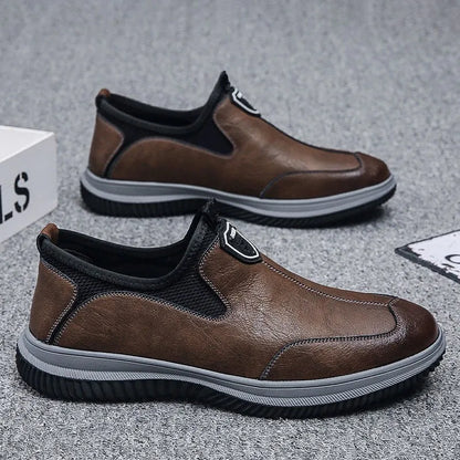 Men Shoes Leather Original Sewing Shoes New Men's Casual Leather Shoes Breathable Platform Loafers for Men 2023