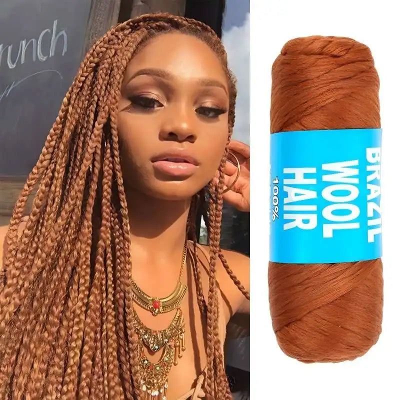 Style & Shine Hair  70g/Pc Brazilian Wool Hair Low Temprature Flame Retardant Synthetic Fiber for Wig Materials Dirty Braids For Women