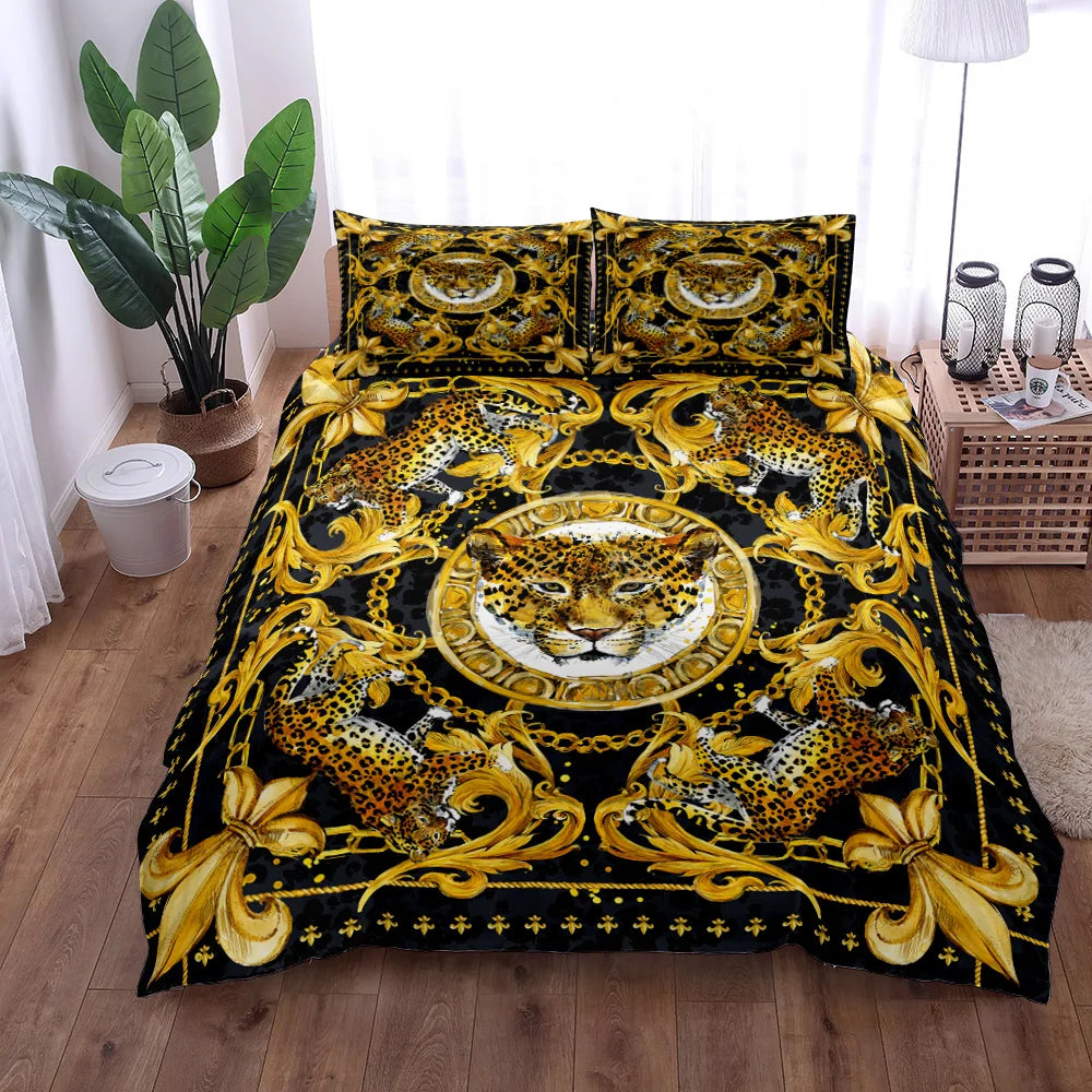 Bedroom  Seamless Chains Baroque Pattern  Bohemian Bedding Set Small Single Twin Double Queen King Cal King Size Bed Linen Set