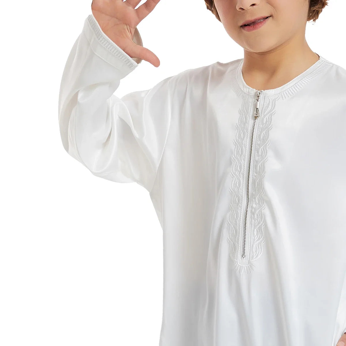 Muslim family   Teenage Ramadan Eid Muslim Robe Islamic Arab Children Long Sleeve Dress Jubba Thobe Abaya Dubai Boys Clothing Turkey Middle East