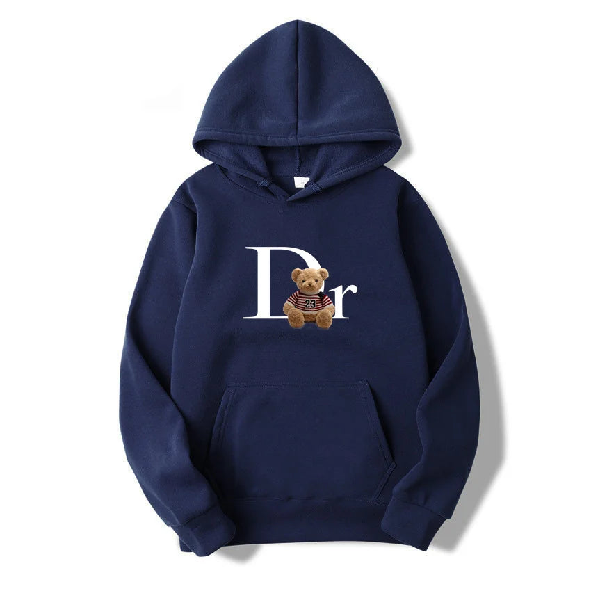 Men clothing   hoodie, casual personality, teddy bear print hoodie