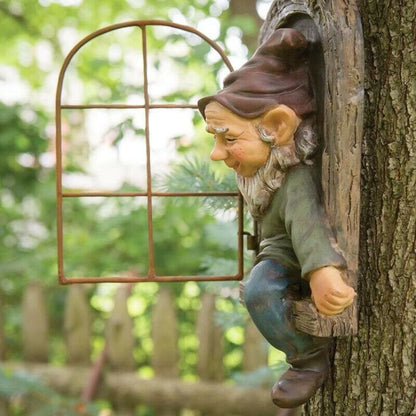 Outdoor Creative  Garden Statue Elf Go Out Tree Hug Suitable for Home Courtyard Porch Decoration Garden Decoration Outdoor Decor