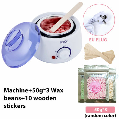 bathroom  200CC Wax Heater Warmer Hair Removal Machine For Hand Foot Body SPA Epilator Paraffin Wax Pot +Wax Beans + Wood Sticks