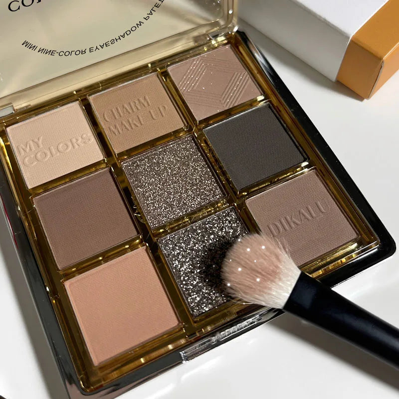 Makeup and face - 9-Color Eyeshadow Palette – Matte, Shimmer & Metallic Finishes