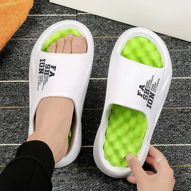 Men shoes New Summer Men Massage Slippers Sides Indoor   Sandals Beach Casual Shoes Soft Sole Slides Men Flip-flops Men's Sandals