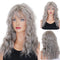 Crown & Glory Wigs   BCHR Grey Wigs with Bangs Long Curly Synthetic Wigs for Women Daily Cosplay Party Halloween Costume (Grey 20Inches)