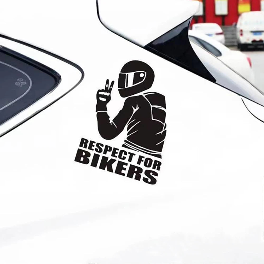 Car   RESPECT FOR BIKERS Car Motorcycle Sticker Reflective Laser Vinyl Decals Decoration Funny Stickers 15x11CM