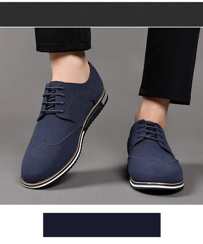 Men shoes Faux Suede Shoe Lace Up Black Oxford Shoe for Men Flat New Fashion Sneaker Man Autumn Breathable Comfortable Casual Men Shoe