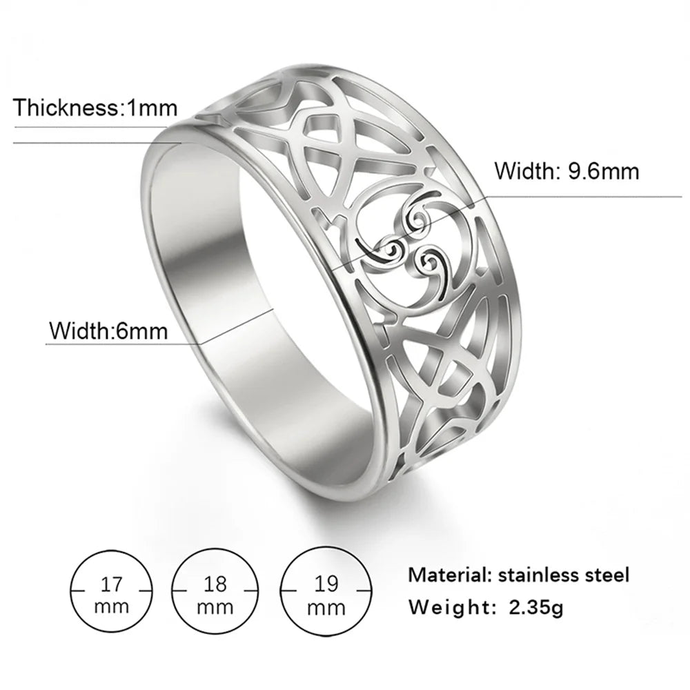 Jewellery   My Shape Celtic Knot Cross Rings for Women Christian Finger Ring Stainless Steel Gold Color Religious Amulet Jewelry Fashion