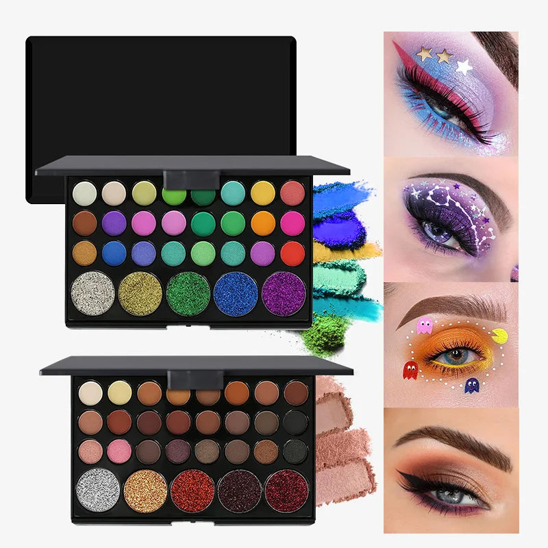 Makeup and face 40/35/29/24 Color Eyeshadow Palette Earth Color Matte Waterproof Women Shiny Glitter Eye Shadow Makeup Lasting Korean Cosmetic