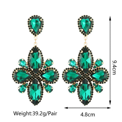 Jewellery   New Metal Rhinestone Geometric Earrings Home Party Fashion Dangle Earrings Women's Shining Statement Earrings Jewellery Wholesale