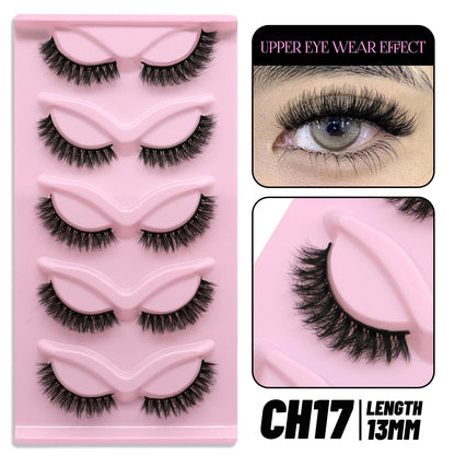 Makeup and face GROINNEYA Cat Eye Lashes Faux Mink Eyelashes Natural long Winged End Eye Elongated Eyelashes Faux Cils Eyelashes Extension