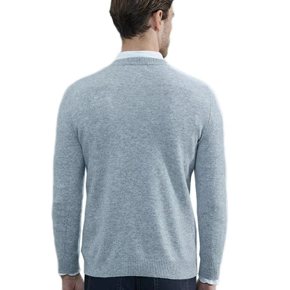 Muslim family   Cashmere Sweater Men Knitted Sweaters 100% Pure Merino Wool V-Neck Long-Sleeve Thick Pullover Winter Autumn Male Jumper Clothing