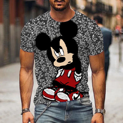 Men clothing   Disney Mickey Mouse 3D Print T-Shirt Summer Daily Loose Short Sleeve Tops Casual Tees Unisex Clothing Apparel