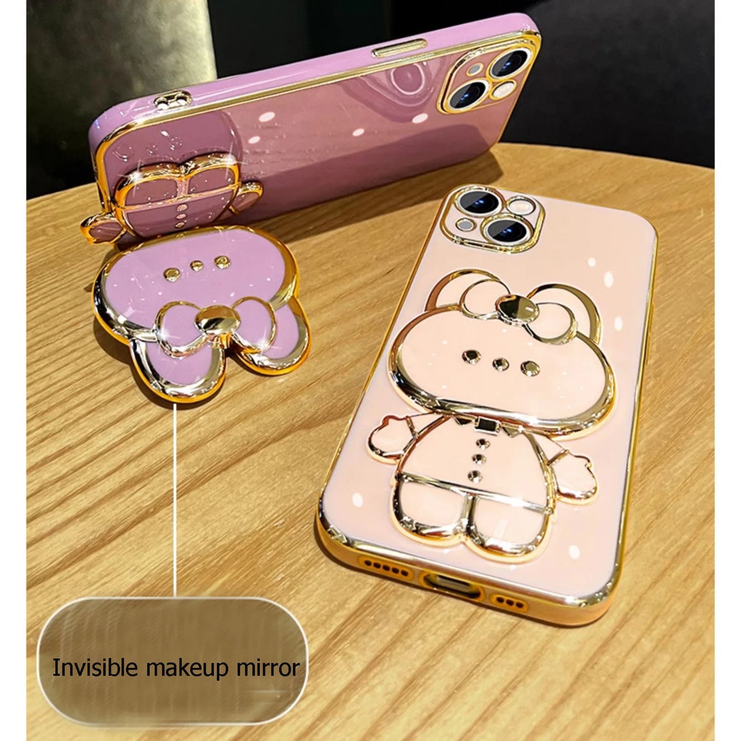 Makeup and face  Make Up Mirror Rabbit Flower Strap Case For Samsung Galaxy S24 S23 FE Plus Ultra Fan Edition